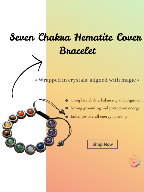 Seven Chakra Hematite Shield Bracelet