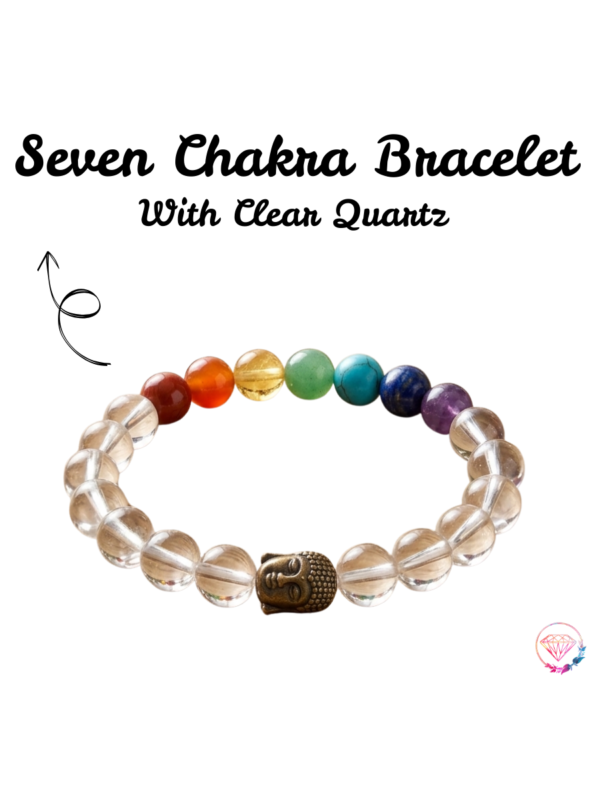 Seven Chakra Bracelet with Clear Quartz